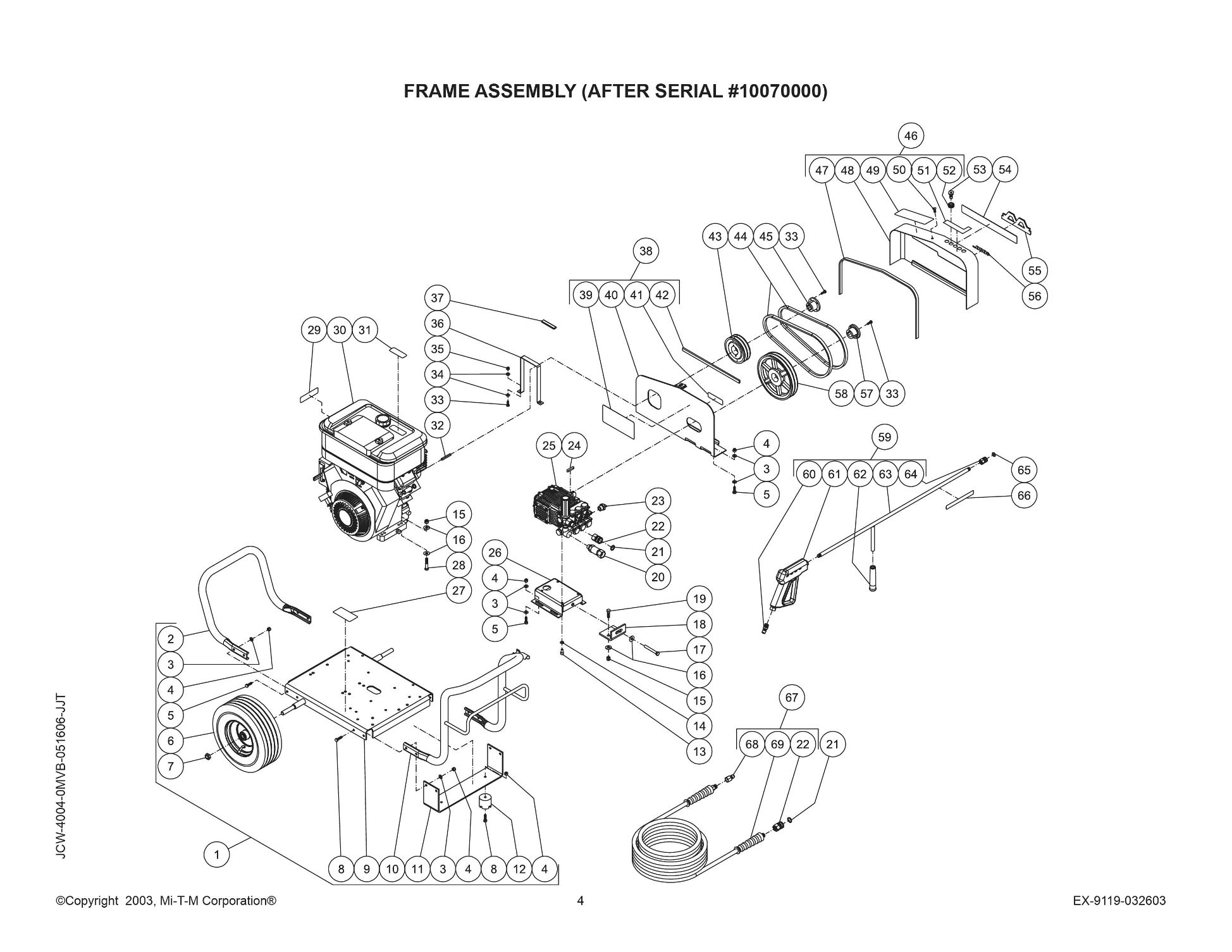 JCW-4004-0MVB Pressure Washer replacement Parts, Pumps, repair kits, breakdown & Owners Manual.